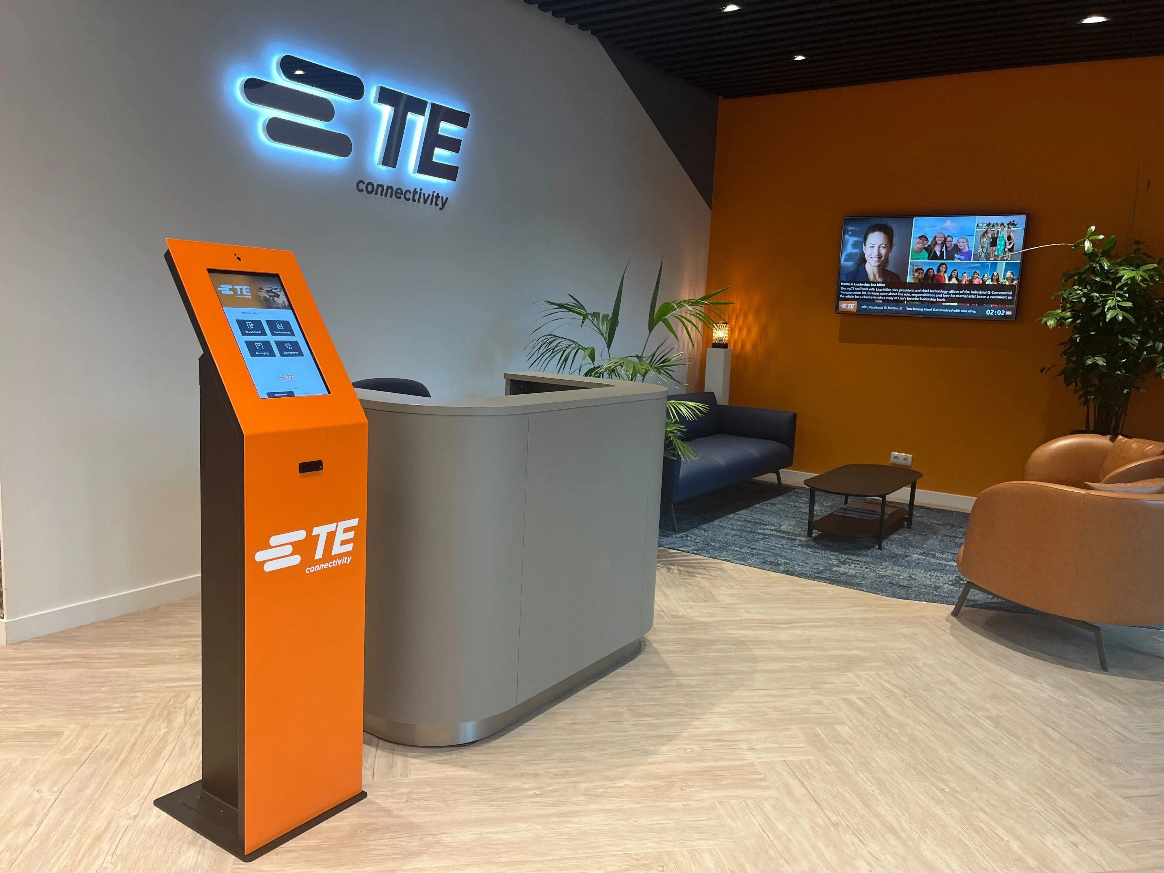 TE Connectivity using Digital Reception Visitor Registration System